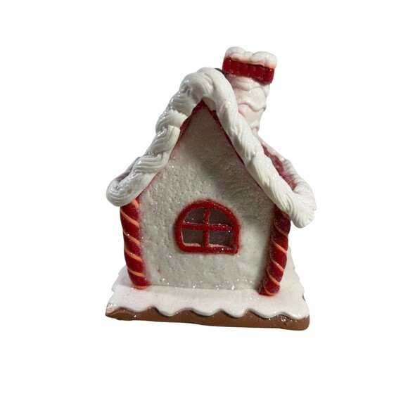 Gingerbread Light-Up House Christmas Decor Snow Glitter 6” Tall EUC - Picture 6 of 10